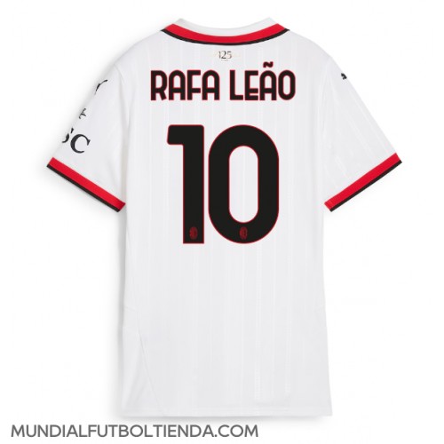 Camiseta AC Milan Rafael Leao #10 Segunda Equipación Replica 2024-25 para mujer mangas cortas